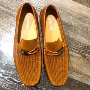 Alston Marc size 11 textile loafer golden brown color NWOT
